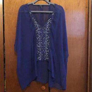 Purple top with sequins! Or a great coverup!